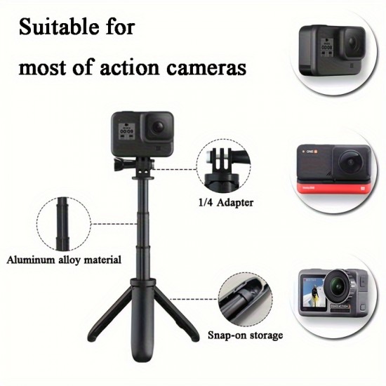 Tripod Mount Selfie Stick Extendable Monopod For Gopro Hero AXNEN SJCAM Xiaomi YI Action Camera Mini Handheld Portable Monopod