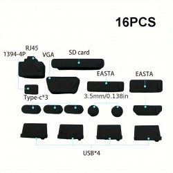 16pcs Universal Notebook Laptop Anti Dust Plug Protective Dust Stopper Plug USB Computer Dustproof Protector