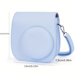 For Instant Mini 12 Camera Protective Case Compatible With Instax Mini 12 11, PU Faux Leather Bag With Pocket And Adjustable Shoulder Strap