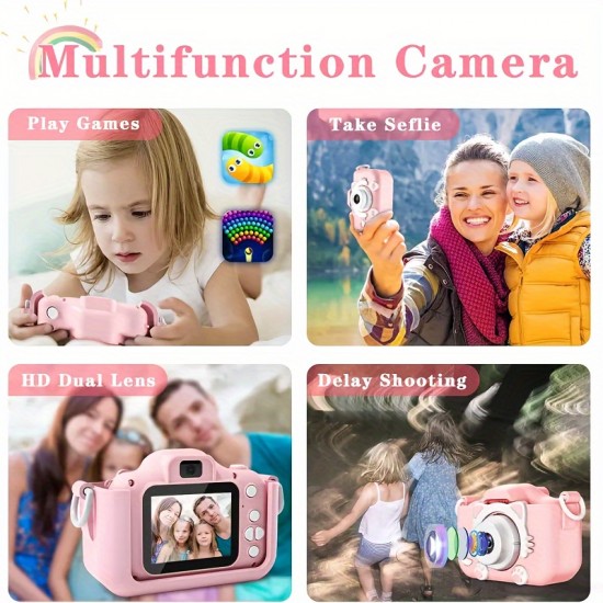 Camera Cartoon Digital Mini Fun Camera High-definition Dual Camera Toy Gift