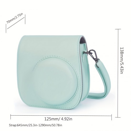 Instax Mini 11 Camera Case ,PU Leather Bag With Pocket And Adjustable Shoulder Strap Without Camera