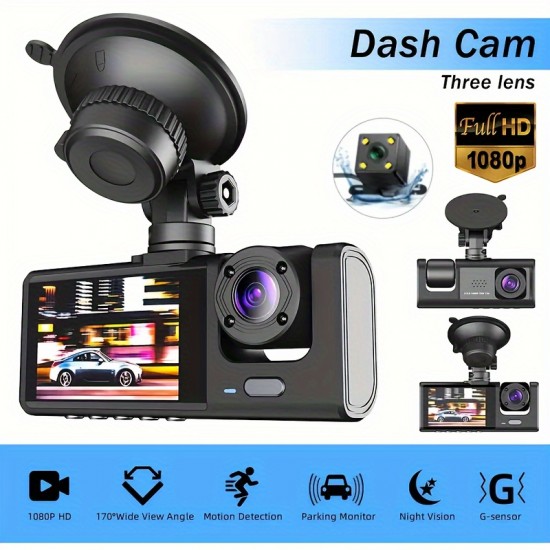 1080P Camera Dash Cam W/ IR Night Vision, Loop Recording