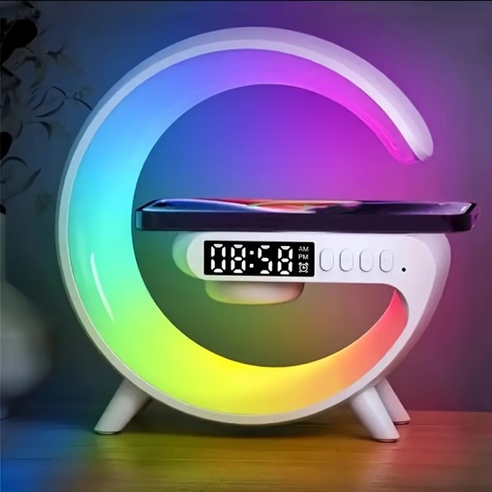 Wireless Speakers With Wireless Fast Charging, Rhythm RGB Light, Bar Smart Light, Sunrise Alarm Clock, Wake Up Light For Bedrooms, Dimmable Table Lamp