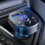 Car MP3 Player Dual USB Fast Charger Fm  Receiver Wireless Compatible 5.0 Fm Transmitter USB Flash Drive Plug Car Kit