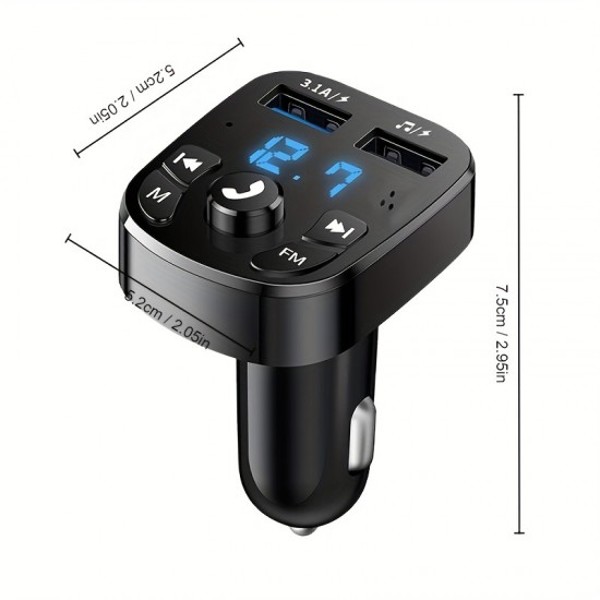 Car MP3 Player Dual USB Fast Charger Fm  Receiver Wireless Compatible 5.0 Fm Transmitter USB Flash Drive Plug Car Kit