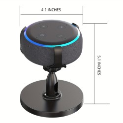 Stand For Echo Dot 3rd Generation, 360Â° Adjustable Table Holder, Space-Saving Dot Accessories With Cable Management, Non Muffled Sound Original Outlet Bracket Mount For Smart Home Speaker,  Black, White