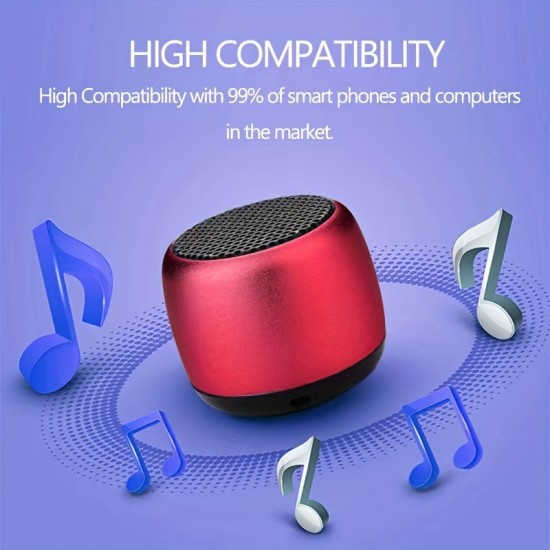 Portable Mini Music Player Speaker: Big Sound, Steel Cannon, HD Surround Sound - Perfect for Smartphones & Gifts!