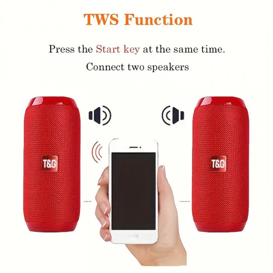 Portable Wireless Bass Speaker: Enjoy Music Anywhere With T&G's Charging Cable, Aux Cable, FM TF USB Plug-in Card!