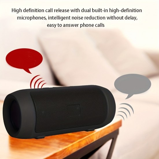 Portable Wireless Speaker With 1200mAh HD Call, Plug-in Card, And Mini Computer Subwoofer - Perfect For Outdoor Lawn Audio!