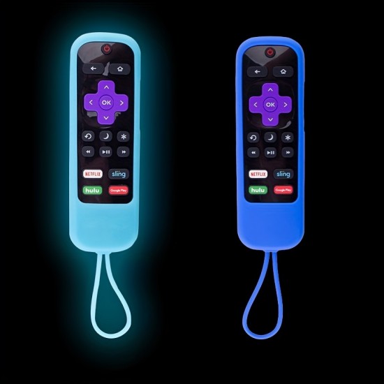 2 Pcs Rock Silicone Remote Control Protective Cover In Night Light Color, 2 Pieces Of Matching Color Remote Control Cover