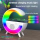 1pc Smart Bedside Atmosphere Night Light Mobile Phone Wireless Charger Wireless Speaker, Three-in-one Smart Wireless Charger Colorful RGB Atmosphere Night Light, Gift For Family Friends Kids