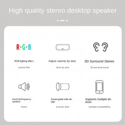 Desktop Computer Luminous Sound Desktop Laptop Game Sound Colorful Luminous RGB Sound Computer Speaker