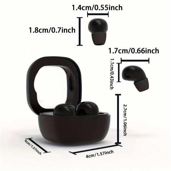 Mini Headphones 5.3 True Wireless In-Ear Earphones, Noise Cancelling,Invisible,HiFi Sound Quality, Sport,sport,sleep, In-Class Invisible Wear