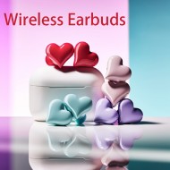 Fashionable Wireless TWS Earbuds - Heart Buds BT Earphones - Perfect For Gaming, Students & Women!