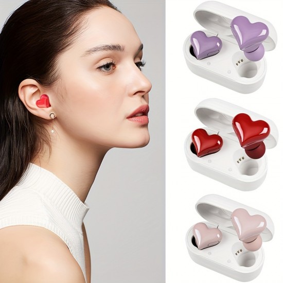 Fashionable Wireless TWS Earbuds - Heart Buds BT Earphones - Perfect For Gaming, Students & Women!