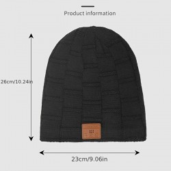 Christmas Gift Wireless Beanie Hat Outdoor Snowy Use Velvet Insulation Large Plaid Music Earphones Knitted Hat