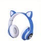 Wireless Headphones With Mic, Led Light Up Cat Over Ear Wireless Headphones For IPad/Tablet/PC/School, Birthday Gifts For Girls