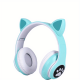 Wireless Headphones With Mic, Led Light Up Cat Over Ear Wireless Headphones For IPad/Tablet/PC/School, Birthday Gifts For Girls