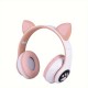 Wireless Headphones With Mic, Led Light Up Cat Over Ear Wireless Headphones For IPad/Tablet/PC/School, Birthday Gifts For Girls