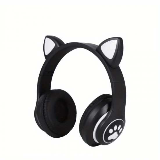 Wireless Headphones With Mic, Led Light Up Cat Over Ear Wireless Headphones For IPad/Tablet/PC/School, Birthday Gifts For Girls