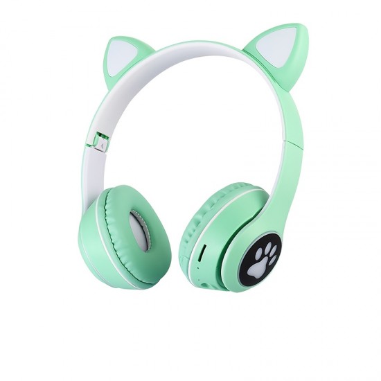 Wireless Headphones With Mic, Led Light Up Cat Over Ear Wireless Headphones For IPad/Tablet/PC/School, Birthday Gifts For Girls