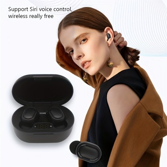 Noise Cancelling Wireless Earbuds With Mic - LED Display & Control - For iPhone & Xiaomi - Sport Earphones