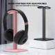 Premium Aluminum Headphone Stand - Camber-Shape Design, Stable Solid Base, Fits All Gaming Headsets & Music Earphones - White Black