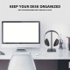 Premium Aluminum Headphone Stand - Camber-Shape Design, Stable Solid Base, Fits All Gaming Headsets & Music Earphones - White Black