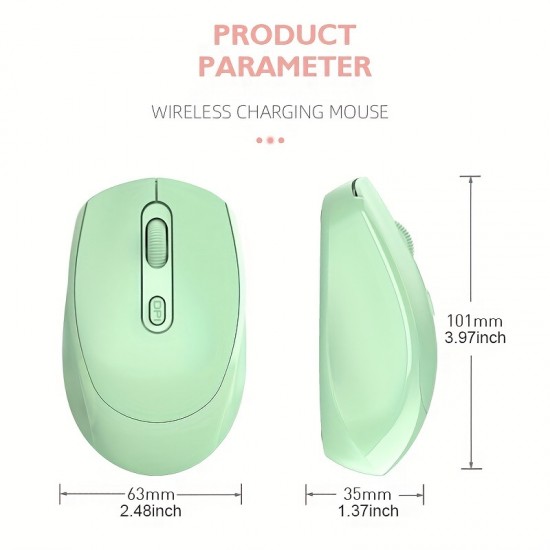 Wireless Mouse, Rechargeable Dual Mode Mouse (2.4G+Wireless 5.2 And USB Receiver) Portable Silent Mouse For Laptop/Desktop/Tablet