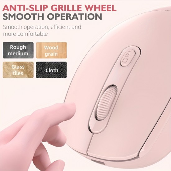 Wireless Mouse, Rechargeable Dual Mode Mouse (2.4G+Wireless 5.2 And USB Receiver) Portable Silent Mouse For Laptop/Desktop/Tablet