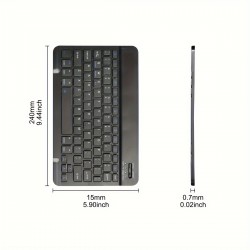 Portable Mini Wireless 10 Inch Keyboard Suitable For IPad, IPad Pro, IPad Mini, IPad Air, Rechargeable Ultra-thin Wireless Keyboard Suitable For IPhone/Samsung Tablet Smartphone For IOS/Android Windows