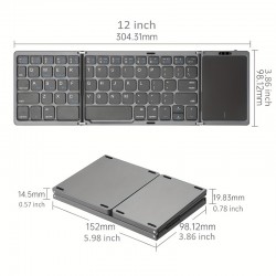 Portable Foldable Mini Wireless Keyboard With Touchpad- Compatible With Windows, Android, IOS, Mac, For Tablets & Smartphones!