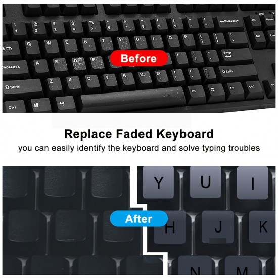 2pcs Colorful Universal Keyboard Stickers, Computer Keyboard Replacement Decals, Keyboard Letter Stickers - Strong Adhesive, Non-falling