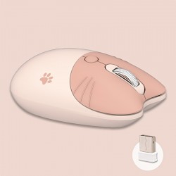 Cat Cartoon Print Wireless Silent Mouse