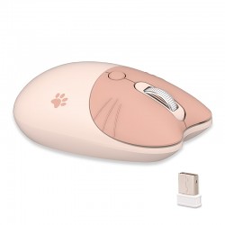 Cat Cartoon Print Wireless Silent Mouse