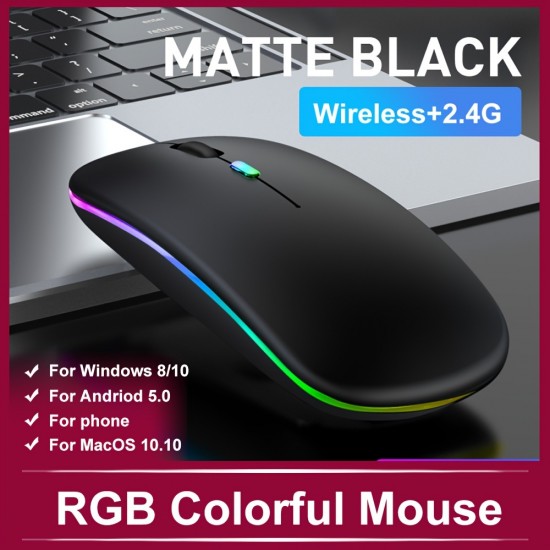 Rechargeable Wireless Mouse Computer Mouse Ergonomic Usb Mouse Silent Mouse With Backlight RGB Mice For Laptop PC