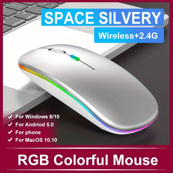 Rechargeable Wireless Mouse Computer Mouse Ergonomic Usb Mouse Silent Mouse With Backlight RGB Mice For Laptop PC