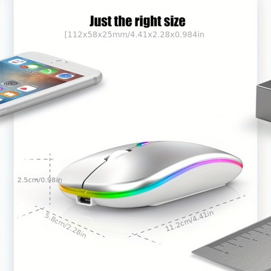 Rechargeable 5.2 BT Wireless Mouse - Compatible with Macbook Air, Xiaomi Pro Mouse, Matebook Laptop, IPad Tablet, MatePad