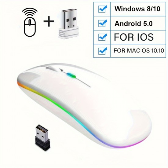 Rechargeable 5.2 BT Wireless Mouse - Compatible with Macbook Air, Xiaomi Pro Mouse, Matebook Laptop, IPad Tablet, MatePad