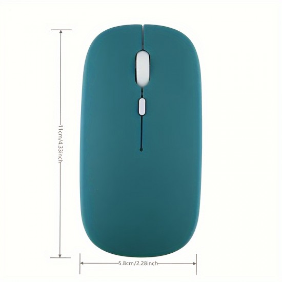 Plain Color Rechargeable Wireless Mouse 1600 DPI USB Suitable For MacBook Pro/Air Laptop Desktop Computer Suitable For Mac/iPad/iPhone Tablet Mobile Phone, For Windows/Android, Portable Silent 2.4G Dual Modes Mouse