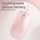 Plain Color Rechargeable Wireless Mouse 1600 DPI USB Suitable For MacBook Pro/Air Laptop Desktop Computer Suitable For Mac/iPad/iPhone Tablet Mobile Phone, For Windows/Android, Portable Silent 2.4G Dual Modes Mouse