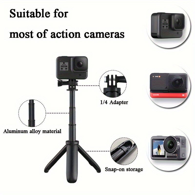 tripod mount selfie stick extendable monopod for gopro hero axnen sjcam xiaomi yi action camera mini handheld portable monopod details 2