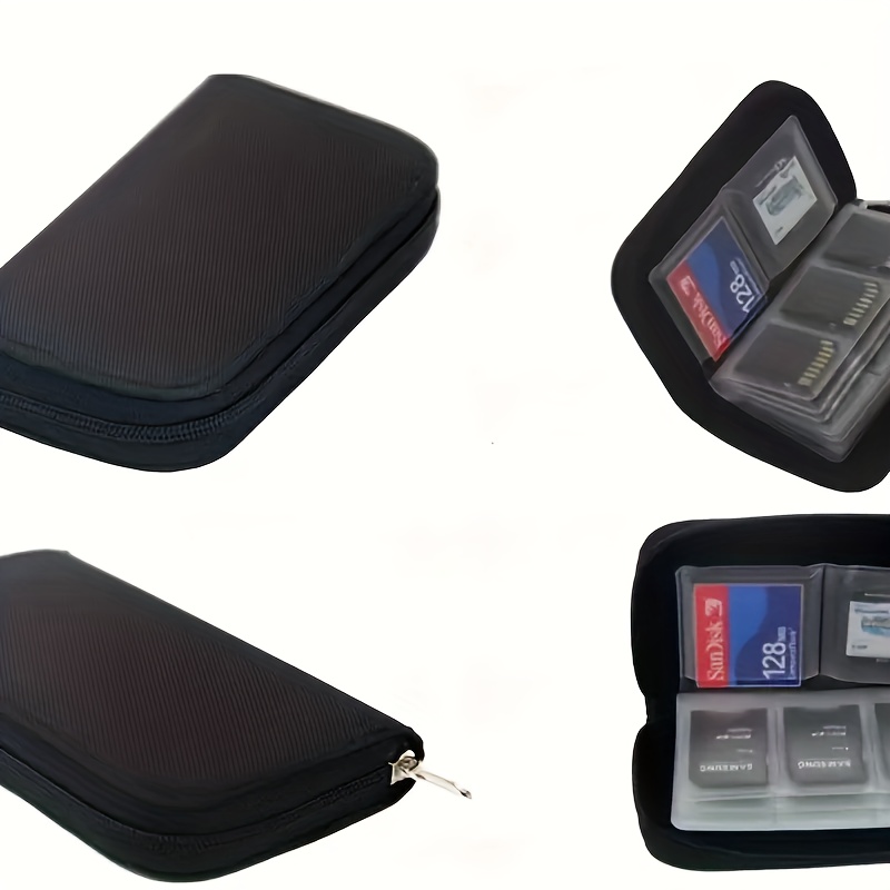 1pc portable multi function pvc camera card storage bag safely storage for cf sd and switch memory cards keep your memory cards organized portable memory card storage bag with 18 sd card slots and 4 cf card slots details 0