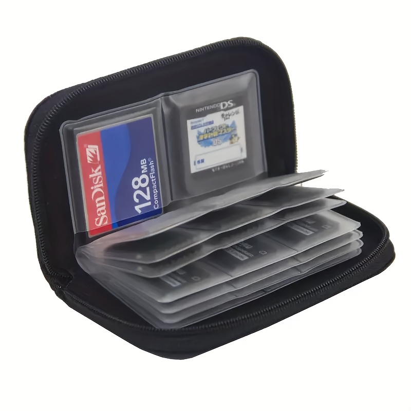 1pc portable multi function pvc camera card storage bag safely storage for cf sd and switch memory cards keep your memory cards organized portable memory card storage bag with 18 sd card slots and 4 cf card slots details 2