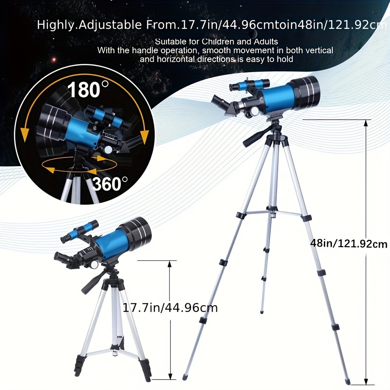 professional f30070 astronomical telescope 150x zoom high resolution high power portable night vision deep space starmoon cosmic eyepiece 20mm objective 70mm magnification 150x details 1