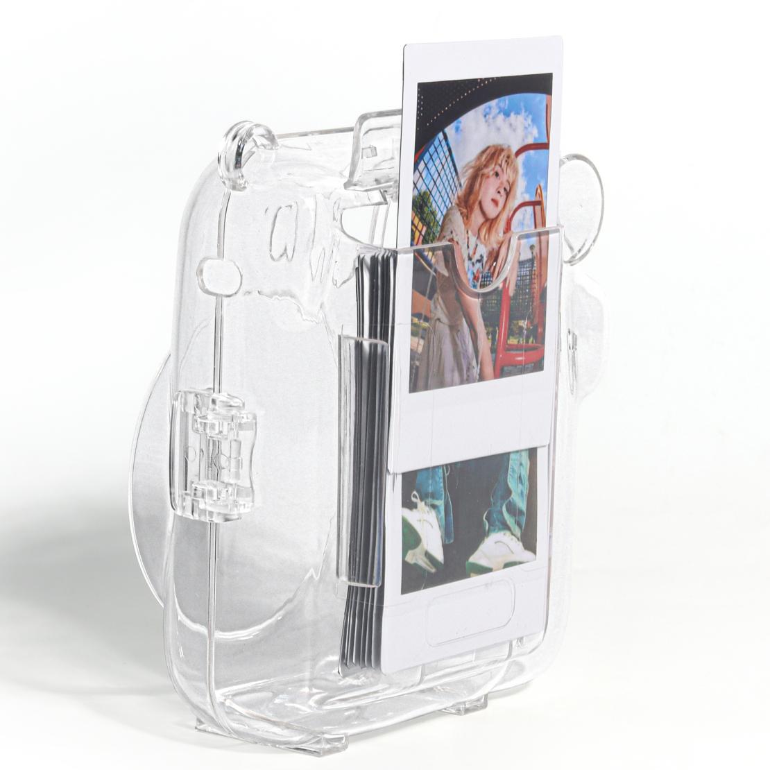 clear case compatible with polaroid instax mini12 only crystal case includes photo transparent storage box strap sticker details 8