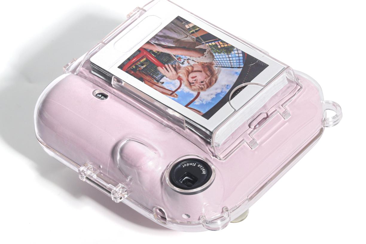 clear case compatible with polaroid instax mini12 only crystal case includes photo transparent storage box strap sticker details 10