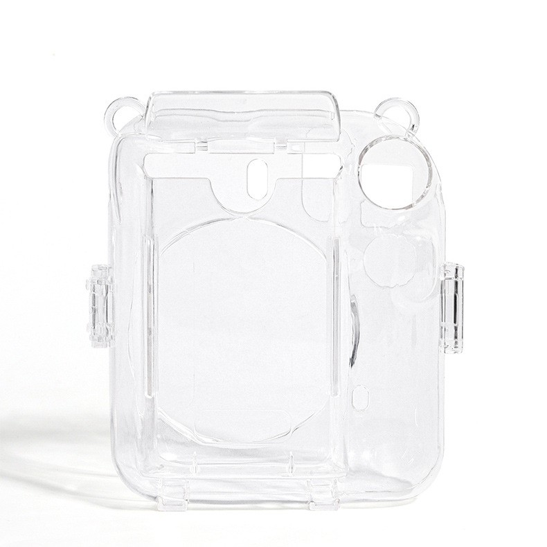 clear case compatible with polaroid instax mini12 only crystal case includes photo transparent storage box strap sticker details 12