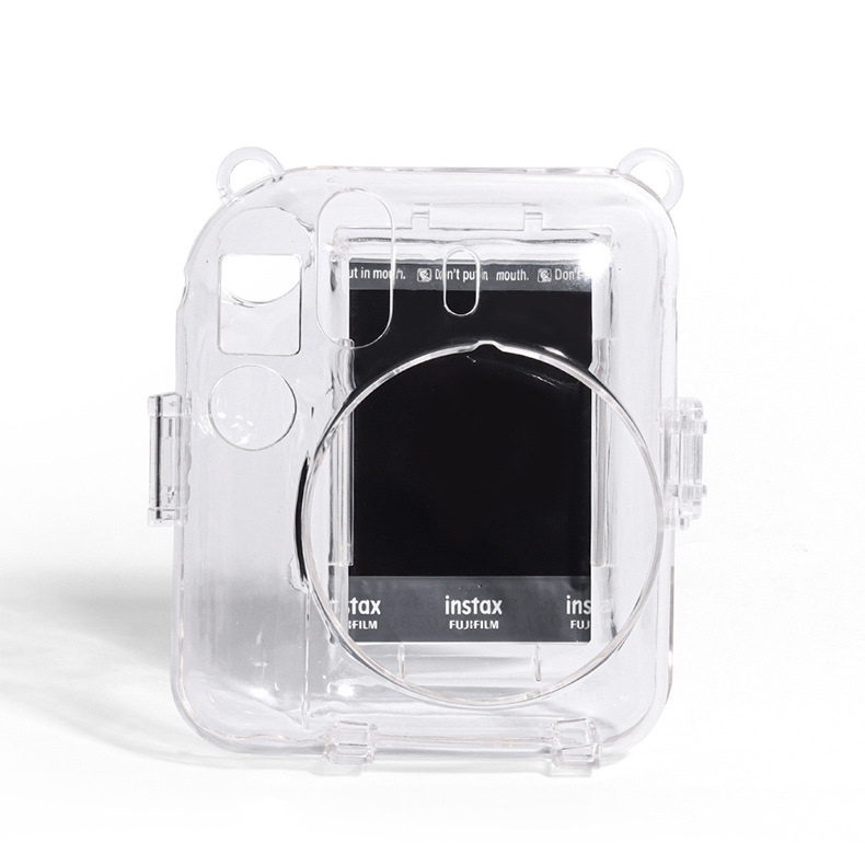 clear case compatible with polaroid instax mini12 only crystal case includes photo transparent storage box strap sticker details 13