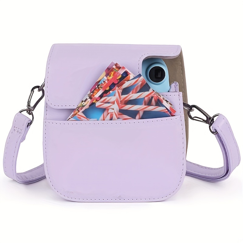 instax mini 11 camera case pu leather bag with pocket and adjustable shoulder strap without camera details 9